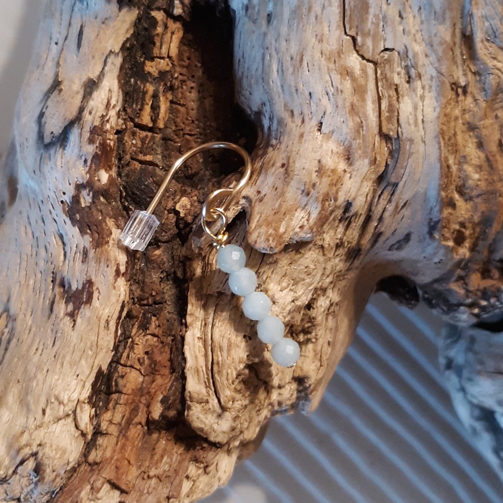 Gold Belly Ring With Amazonite Dangle